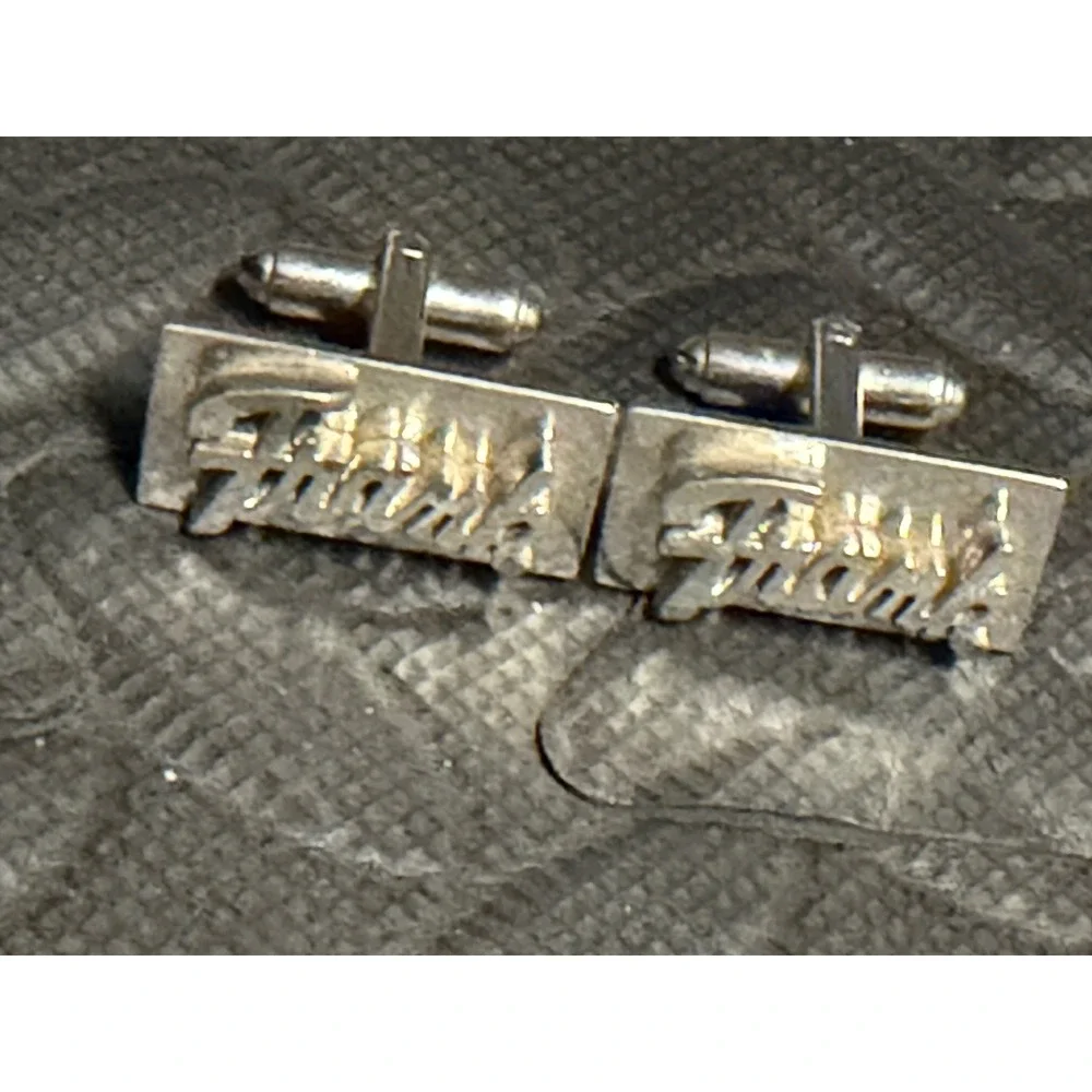 Cufflinks Mens Silver Frank Nameplate Personalized Cuff Links Name Initial Gift